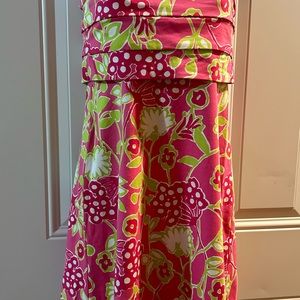 Lilly Pulitzer Petula Hotty Pink Bloomers Pleated Strapless Dress